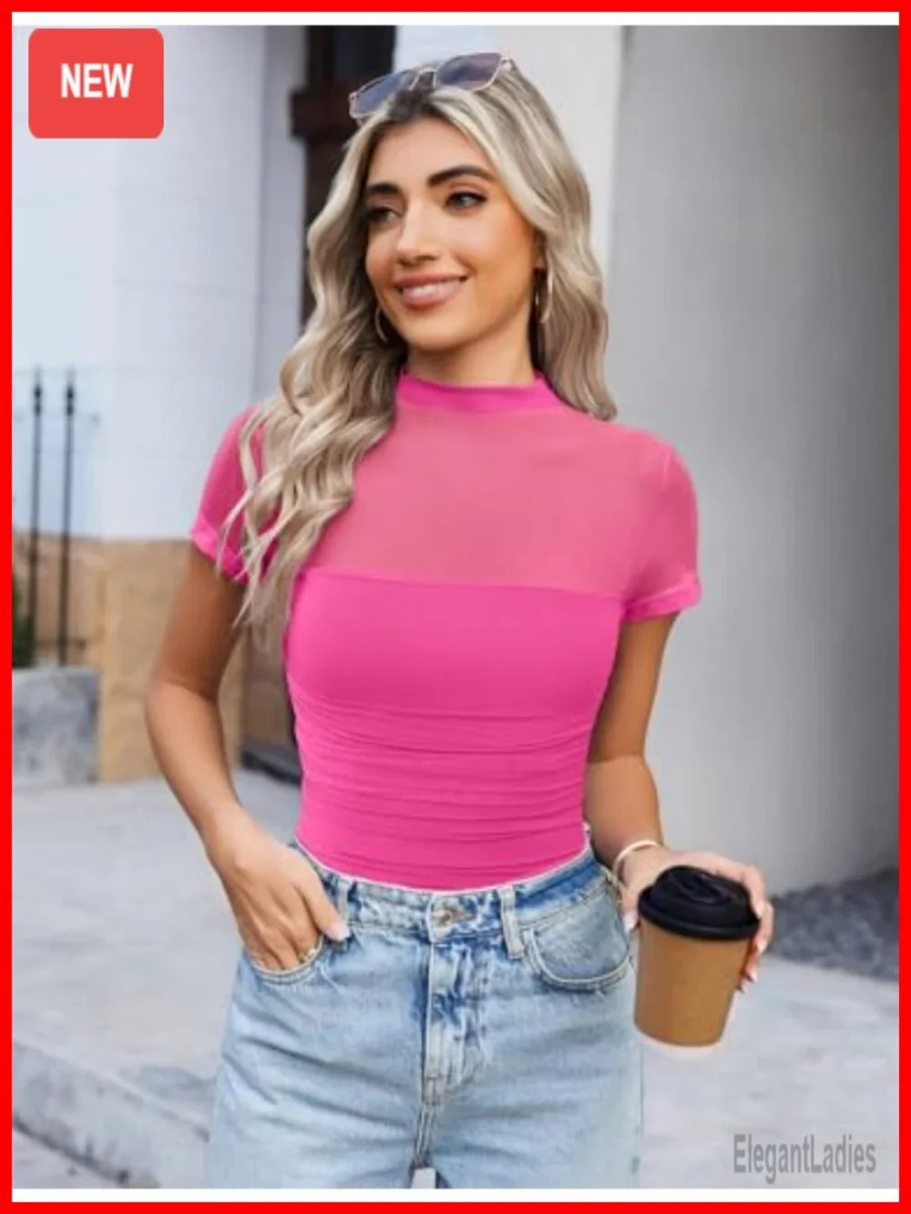 Short Sleeve Bodysuit Turtle Neck Mesh Sheer Going Out Top Shapewear